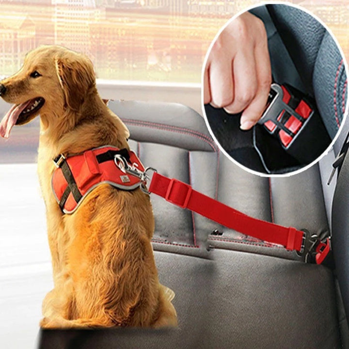 Cinto de Segurança Ajustável para Cães e Gatos – Presilha Universal para Veículos | Clipe de Tração para Transporte Seguro de Pets