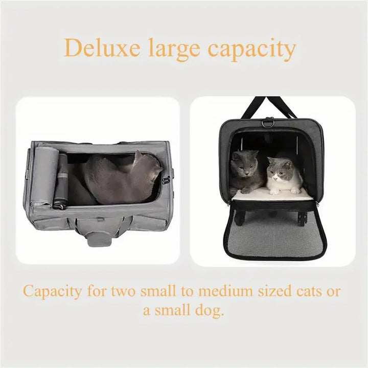 Mala Trolley Portátil XL Dobrável para Transporte de Gatos e Cães de Pequeno a Médio Porte
