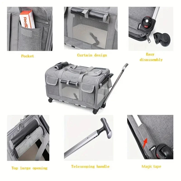 Mala Trolley para Animais de Estimação Extra Grande.