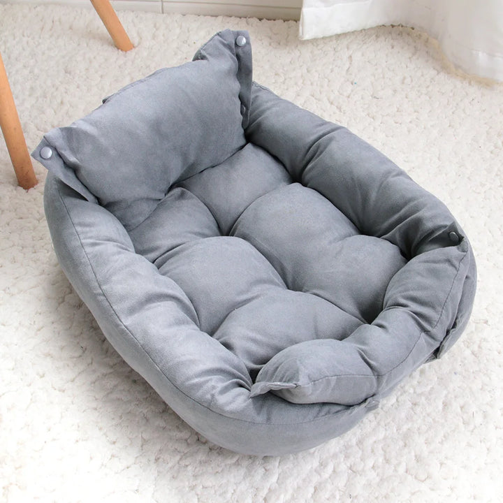 Cama Almofada 3 em 1 para Cães e Gatos – Ninho, Sofá e Tapete em Um Só | Quente, Macia e Versátil para Inverno