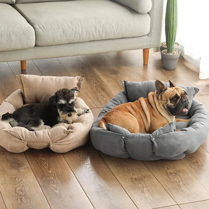 Cama Almofada 3 em 1 para Cães e Gatos – Ninho, Sofá e Tapete em Um Só | Quente, Macia e Versátil para Inverno