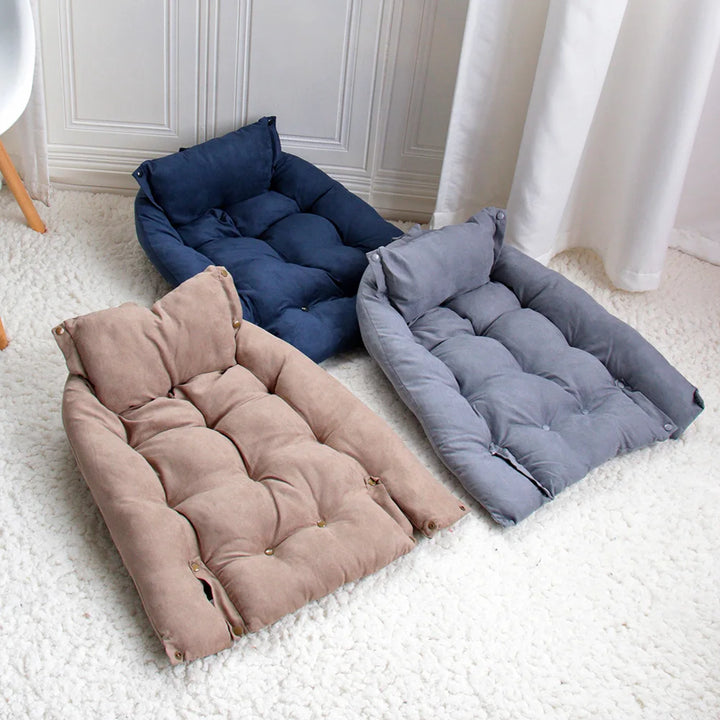 Cama Almofada 3 em 1 para Cães e Gatos – Ninho, Sofá e Tapete em Um Só | Quente, Macia e Versátil para Inverno