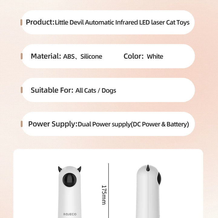 Diversão Inteligente para Pets – Laser Automático ROJECO, Brinquedo Portátil para Gatos e Cães