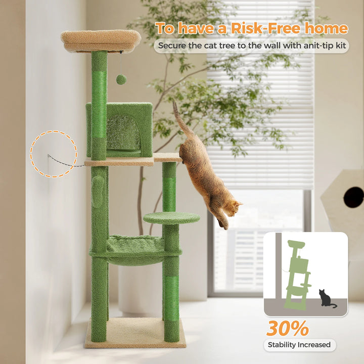 Torre Arranhadora “Cacto” para Gatos XL – Aventura, Conforto e Estilo em 6 Andares!