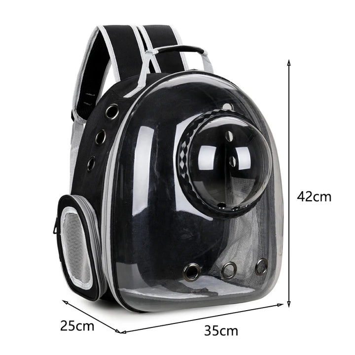 Mochila Transparente para Transporte de Gatos e Cães – Bolsa Respirável e Portátil | Space Capsule