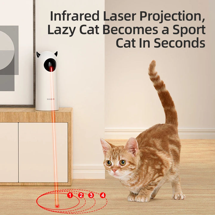 Diversão Inteligente para Pets – Laser Automático ROJECO, Brinquedo Portátil para Gatos e Cães