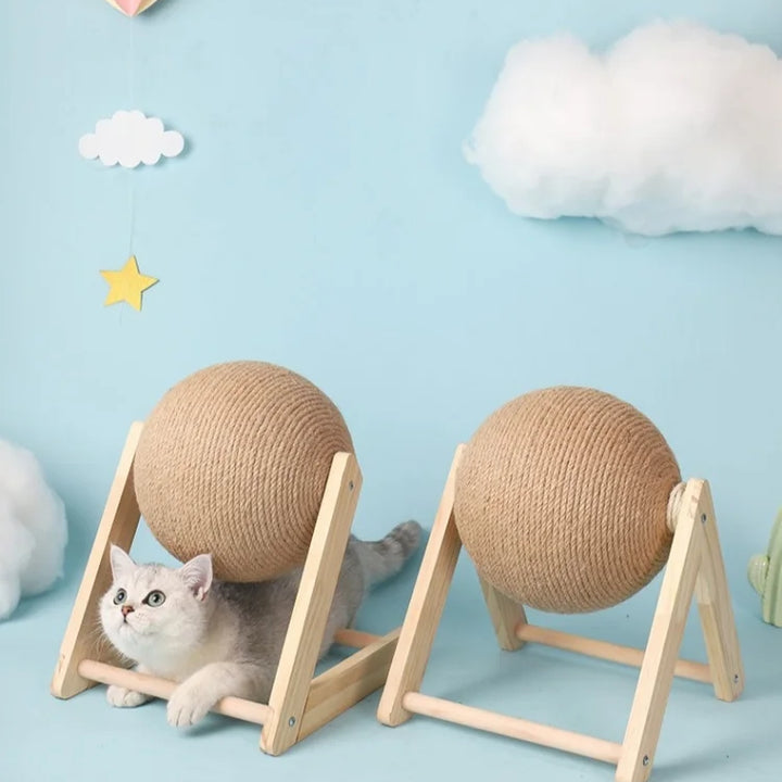 Brinquedo Arranhador com Bola de Sisal – Proteção para Móveis
