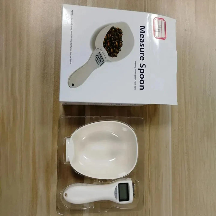 Colher Medidora Digital para Ração — Balança Inteligente com Display LCD para Cães e Gatos