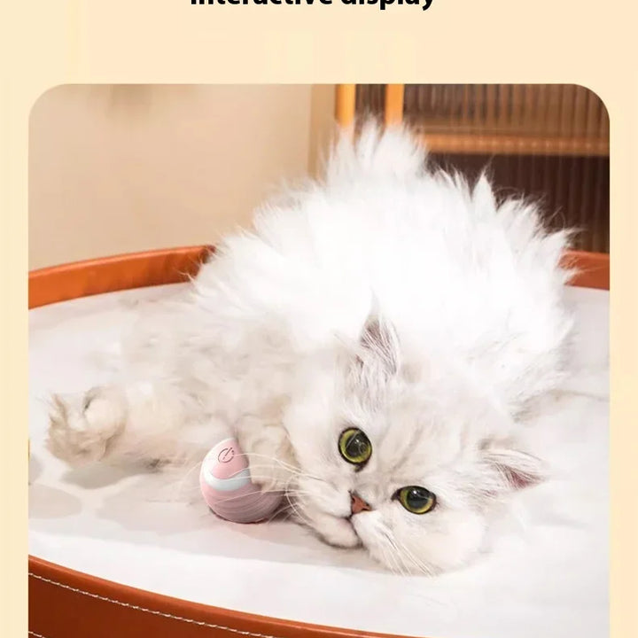 Bola Automática para Gatos – Balança, Quica e Rola com Luz LED, Brinquedo Inteligente Autônomo para Gatinhos em Ambientes Internos