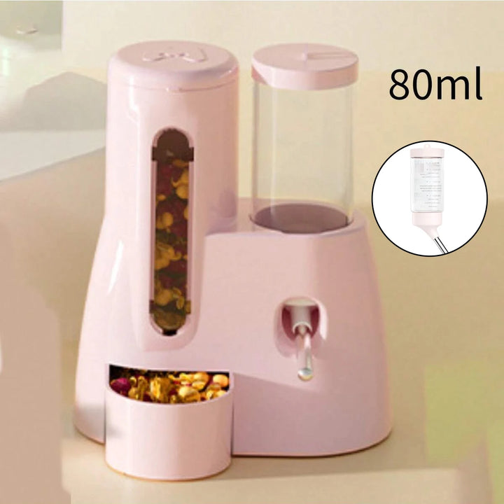 Comedouro e Bebedouro 2 em 1 para Hamster – Estilo Ursinho Dourado
