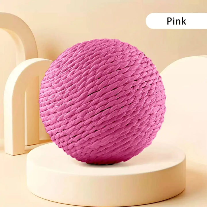 Brinquedo Interativo para Gatos – Bola de Sisal 10cm | Limpeza de Dentes e Estímulo para Gatinhos 🐾