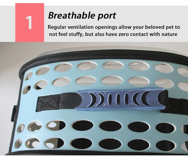 Mochila de Transporte para Gato e Cão – Mala de Ombro Transparente e Respirável | Ideal para Viagens e Passeios