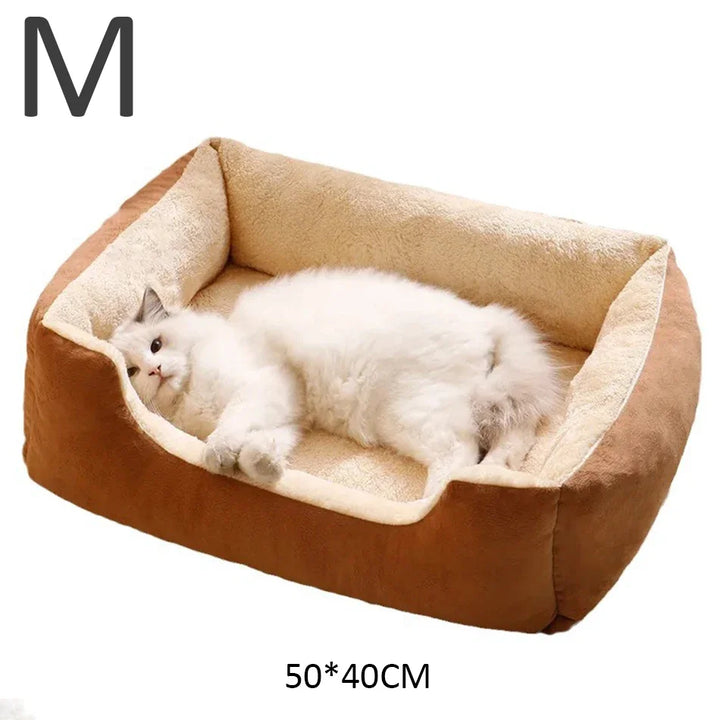 Cama para Gatos e Cães Pequenos – Macia e Confortável | Almofada em Peluche Curto | Ideal para Gatinhos e Cachorros