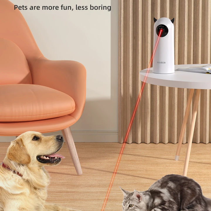 Diversão Inteligente para Pets – Laser Automático ROJECO, Brinquedo Portátil para Gatos e Cães