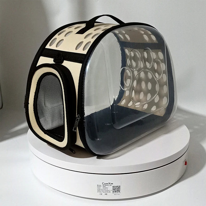 Mochila de Transporte para Gato e Cão – Mala de Ombro Transparente e Respirável | Ideal para Viagens e Passeios