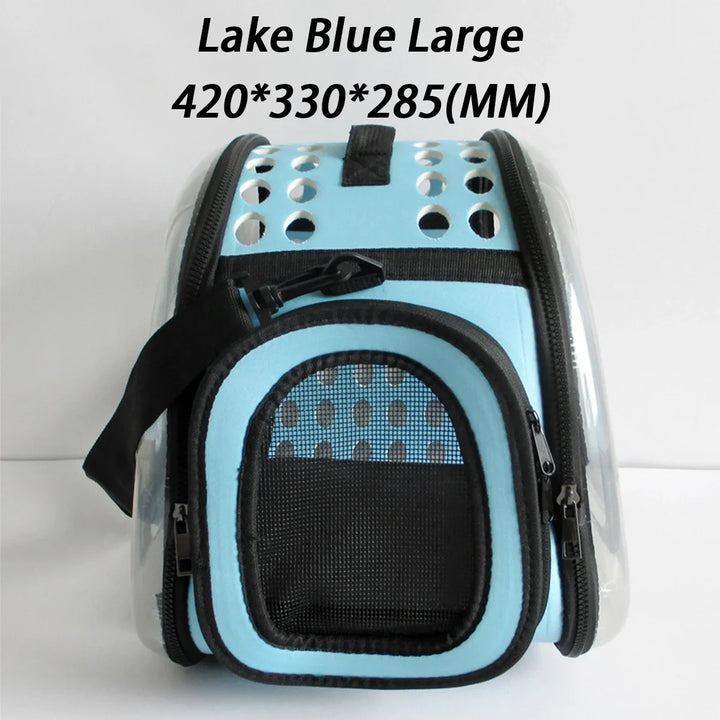 Mochila de Transporte para Gato e Cão – Mala de Ombro Transparente e Respirável | Ideal para Viagens e Passeios