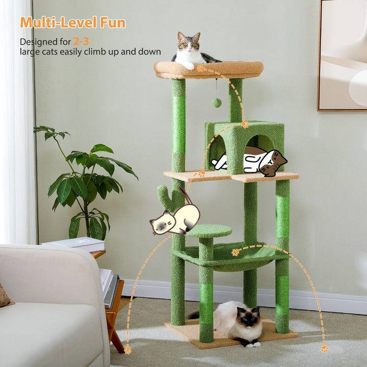 Torre Arranhadora “Cacto” para Gatos XL – Aventura, Conforto e Estilo em 6 Andares!