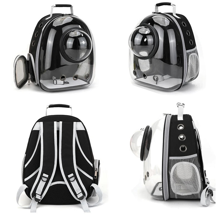 Mochila Transparente para Transporte de Gatos e Cães – Bolsa Respirável e Portátil | Space Capsule