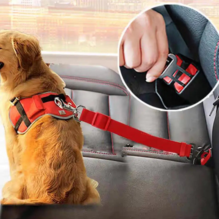 Cinto de Segurança Ajustável para Cães e Gatos – Presilha Universal para Veículos | Clipe de Tração para Transporte Seguro de Pets