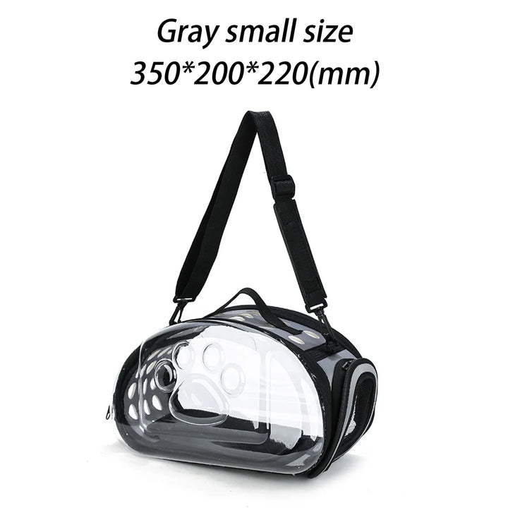 Mochila de Transporte para Gato e Cão – Mala de Ombro Transparente e Respirável | Ideal para Viagens e Passeios