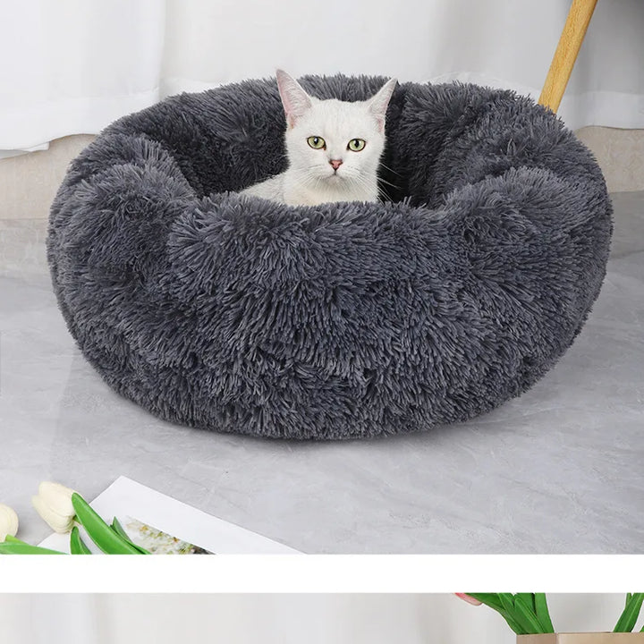 Cama Ninho Redonda em Peluche para Gatos , Aconchegante, Removível e Lavável | Decoração Universal para Casa 🐾