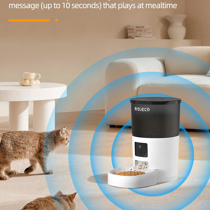 Comedouro Automático ROJECO com Câmera HD – Alimentação Inteligente para Gatos e Cães