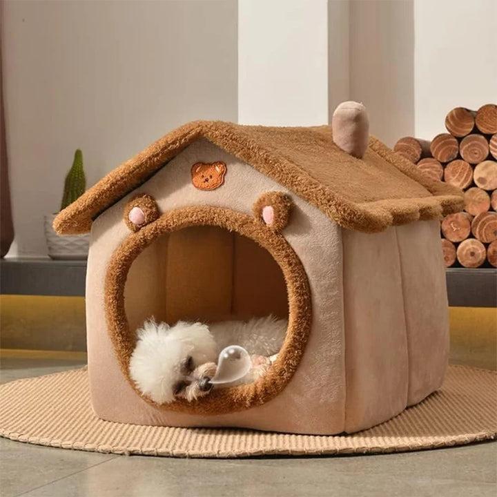 🐾 Casa Premium Dobrável para Pets – Conforto Aconchegante para Gatos e Cães Pequenos