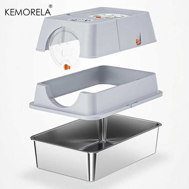 Caixa de Areia em Aço Inoxidável Kemorela – Durabilidade e Higiene Superior!