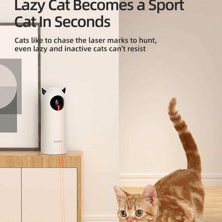 Diversão Inteligente para Pets – Laser Automático ROJECO, Brinquedo Portátil para Gatos e Cães
