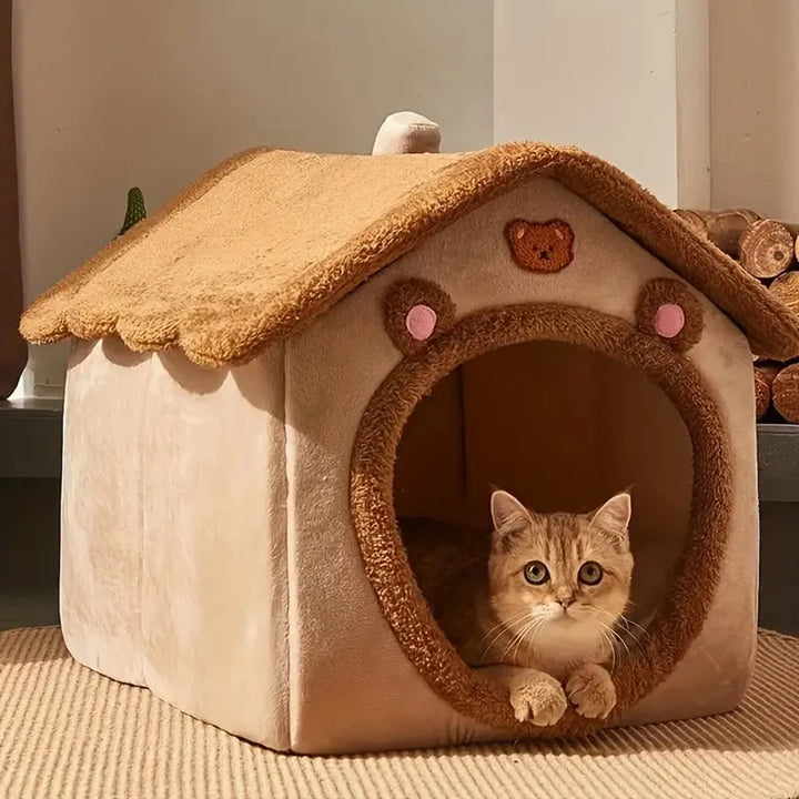 🐾 Casa Premium Dobrável para Pets – Conforto Aconchegante para Gatos e Cães Pequenos