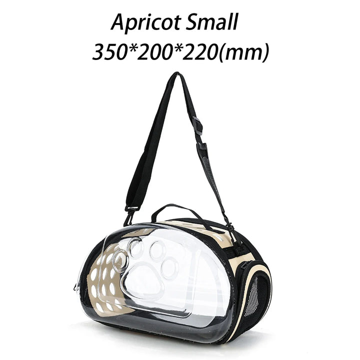 Mochila de Transporte para Gato e Cão – Mala de Ombro Transparente e Respirável | Ideal para Viagens e Passeios