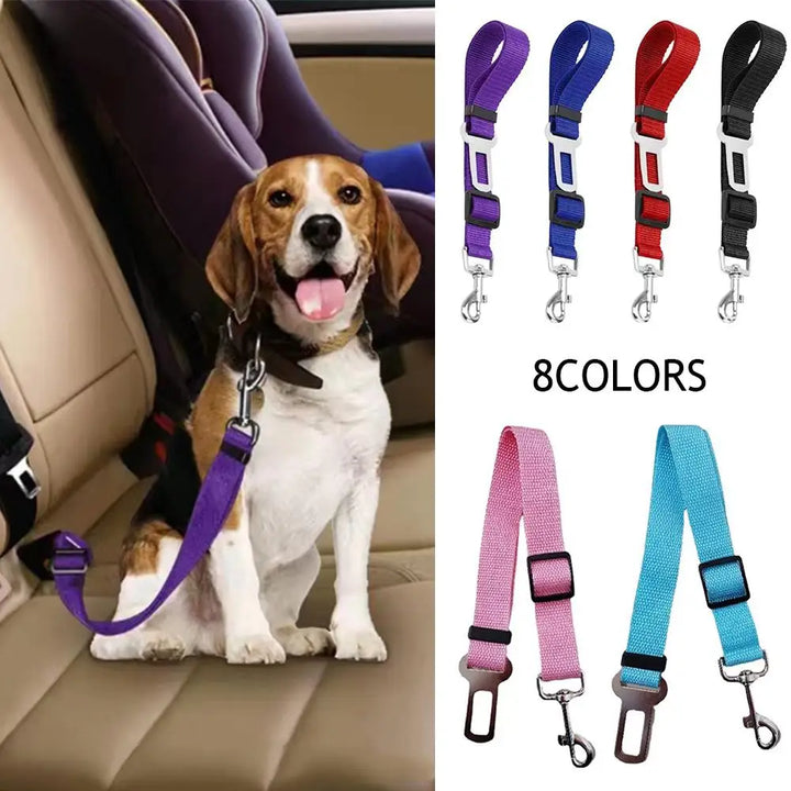 Cinto de Segurança Ajustável para Cães e Gatos – Presilha Universal para Veículos | Clipe de Tração para Transporte Seguro de Pets