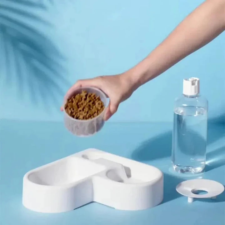 Comedouro e Bebedouro Automático para Cães e Gatos — Tigela Antihumidade 2 em 1