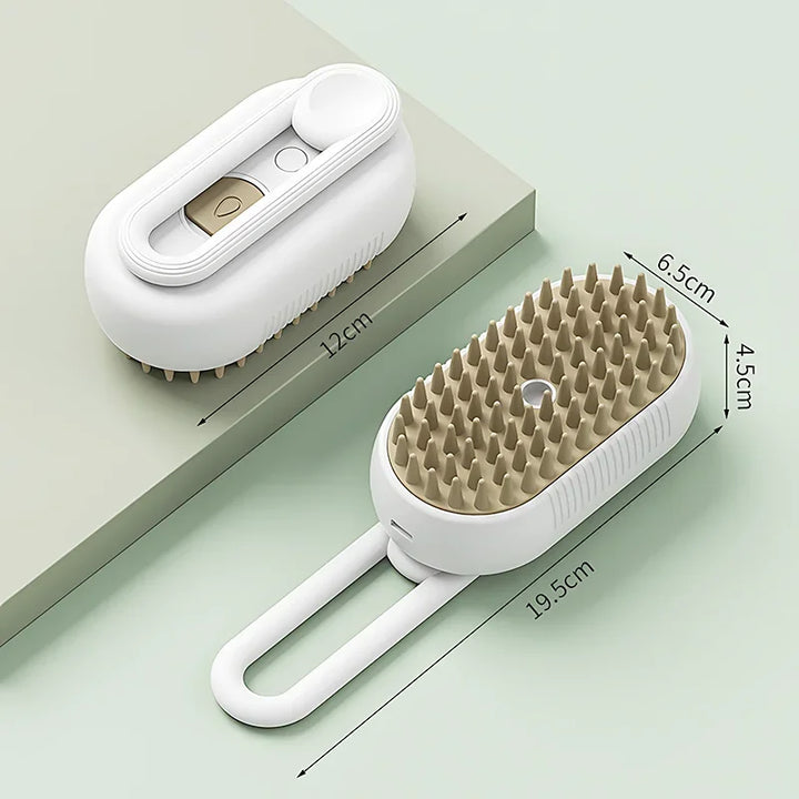 Escova a Vapor 3 em 1 para Gatos – Remove Pelos, Limpa e Massageia