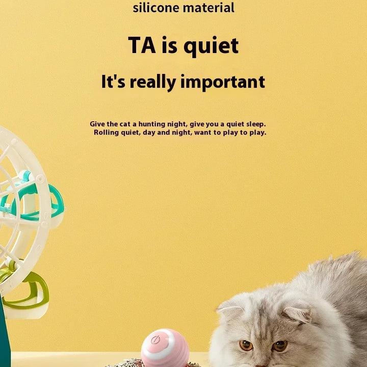 Bola Automática para Gatos – Balança, Quica e Rola com Luz LED, Brinquedo Inteligente Autônomo para Gatinhos em Ambientes Internos