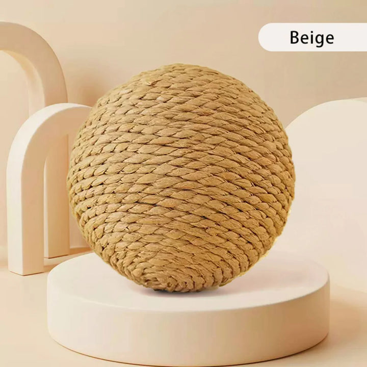 Brinquedo Interativo para Gatos – Bola de Sisal 10cm | Limpeza de Dentes e Estímulo para Gatinhos 🐾