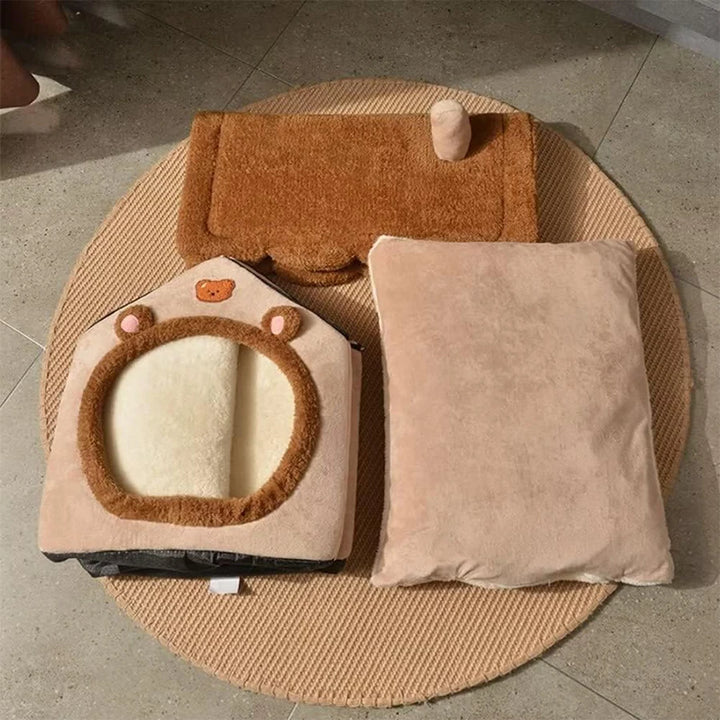 🐾 Casa Premium Dobrável para Pets – Conforto Aconchegante para Gatos e Cães Pequenos