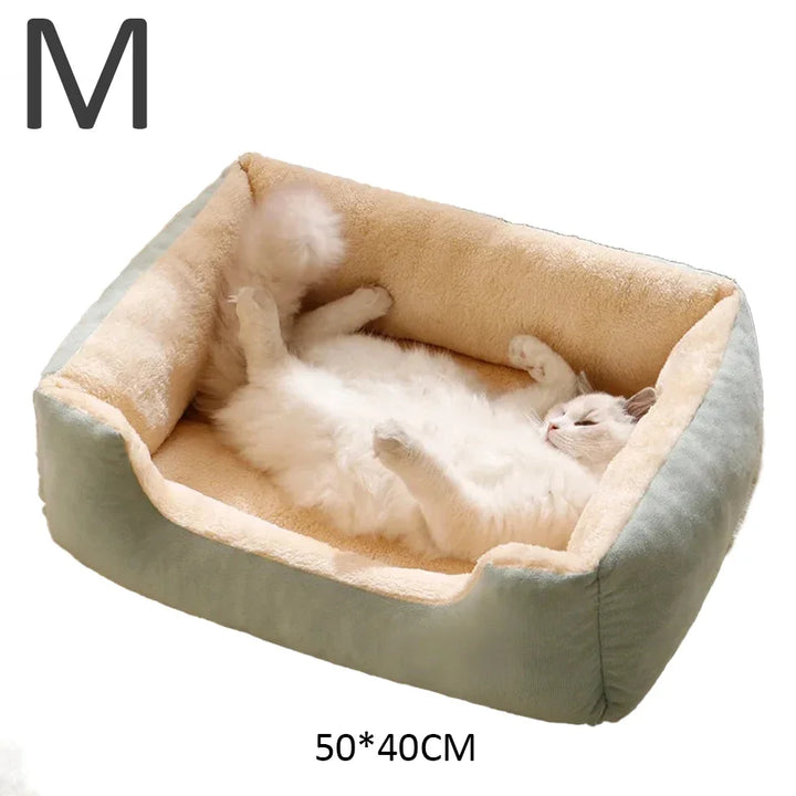 Cama para Gatos e Cães Pequenos – Macia e Confortável | Almofada em Peluche Curto | Ideal para Gatinhos e Cachorros