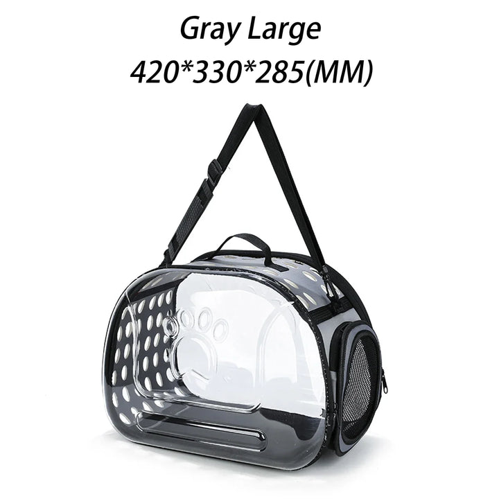 Mochila de Transporte para Gato e Cão – Mala de Ombro Transparente e Respirável | Ideal para Viagens e Passeios