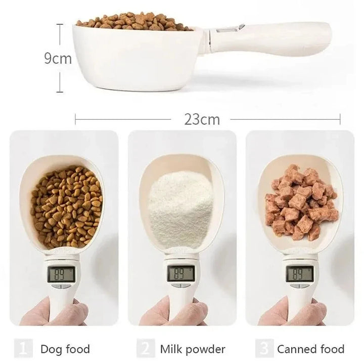 Colher Medidora Digital para Ração — Balança Inteligente com Display LCD para Cães e Gatos