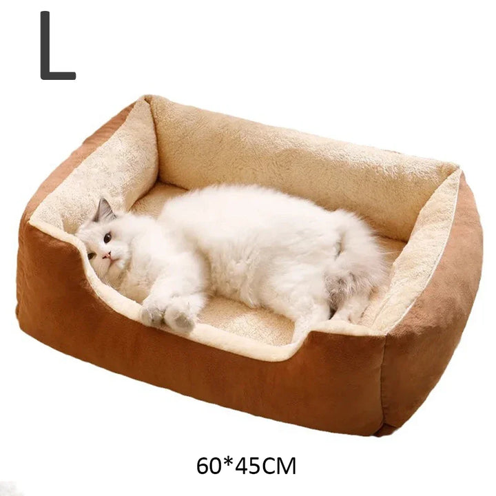 Cama para Gatos e Cães Pequenos – Macia e Confortável | Almofada em Peluche Curto | Ideal para Gatinhos e Cachorros