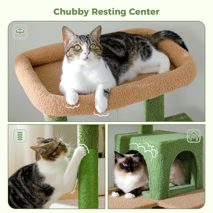 Torre Arranhadora “Cacto” para Gatos XL – Aventura, Conforto e Estilo em 6 Andares!