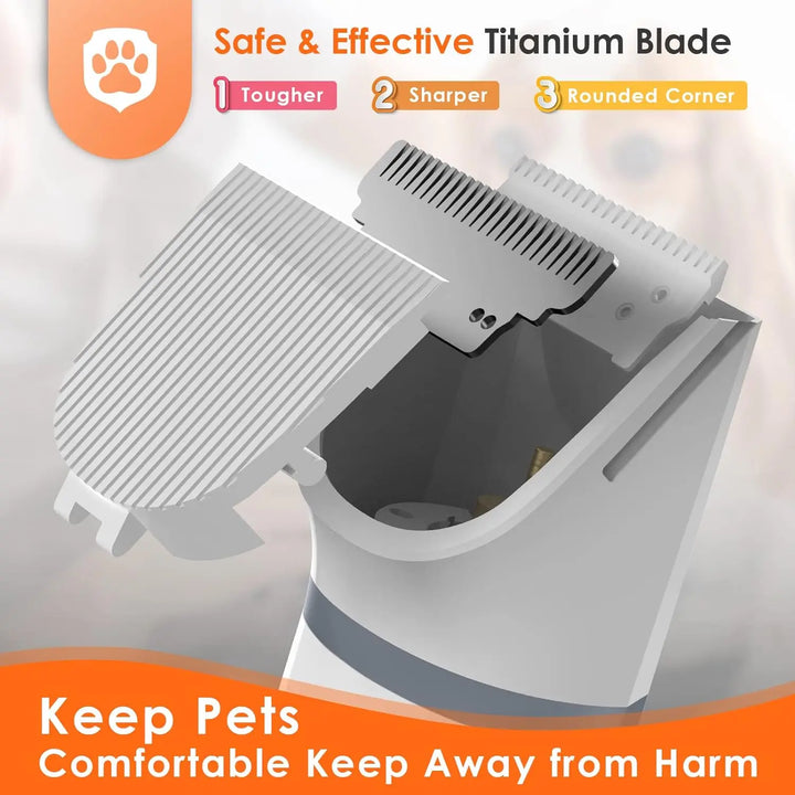 Kit de Higiene 4 em 1 para Animais – Máquina de Tosa Sem Fios, Aparador de Patas Silencioso, Cortador de Pelo e Lima de Unhas
