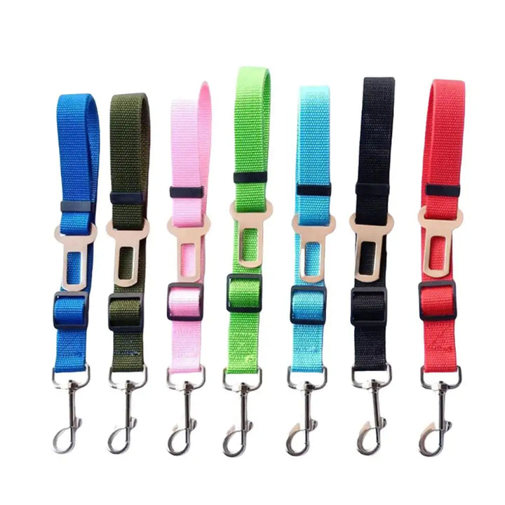 Cinto de Segurança Ajustável para Cães e Gatos – Presilha Universal para Veículos | Clipe de Tração para Transporte Seguro de Pets