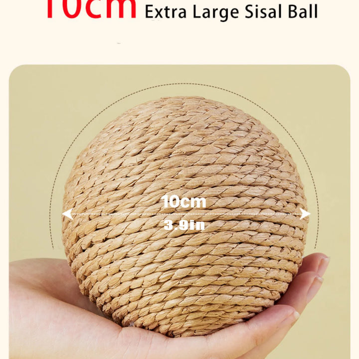 Brinquedo Interativo para Gatos – Bola de Sisal 10cm | Limpeza de Dentes e Estímulo para Gatinhos 🐾
