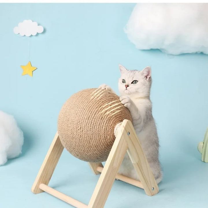 Brinquedo Arranhador com Bola de Sisal – Proteção para Móveis