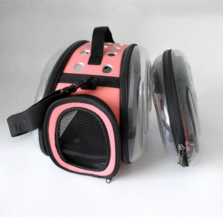 Mochila de Transporte para Gato e Cão – Mala de Ombro Transparente e Respirável | Ideal para Viagens e Passeios