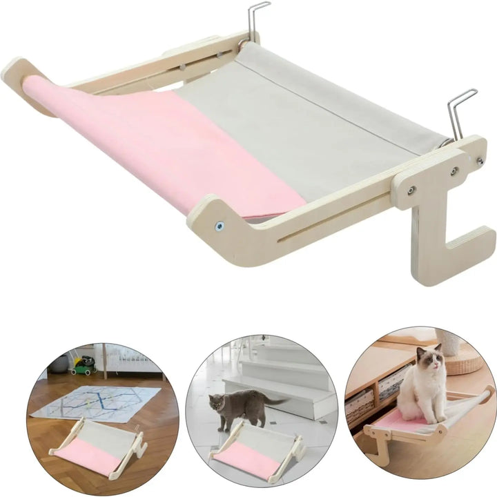 Cama Suspensa para Gatos — Rede de Janela ou Varanda, Portátil e Removível