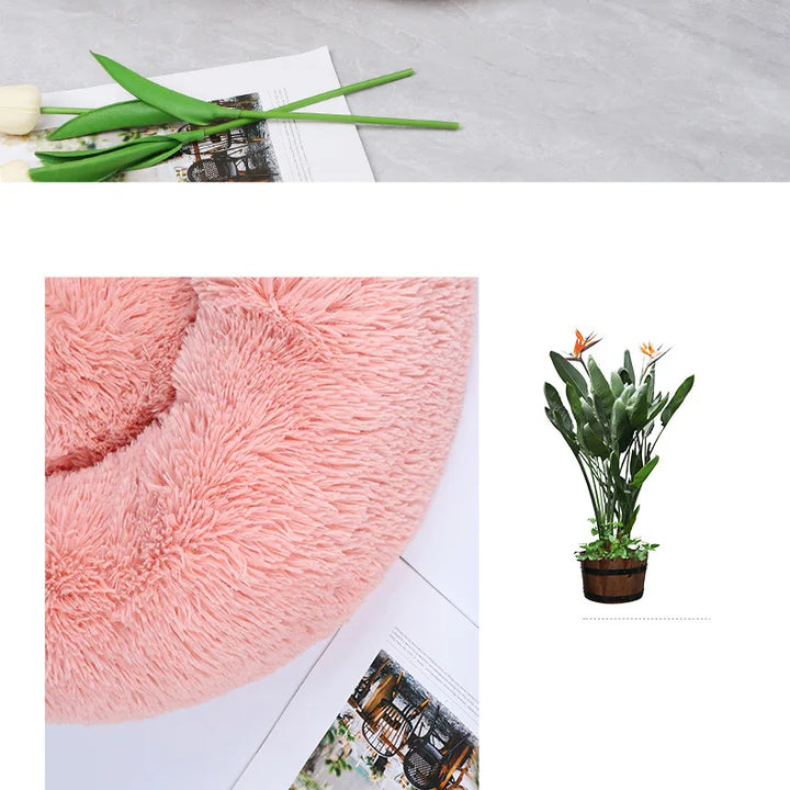 Cama Ninho Redonda em Peluche para Gatos , Aconchegante, Removível e Lavável | Decoração Universal para Casa 🐾