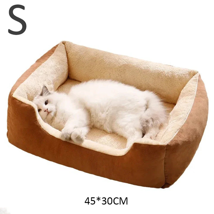 Cama para Gatos e Cães Pequenos – Macia e Confortável | Almofada em Peluche Curto | Ideal para Gatinhos e Cachorros